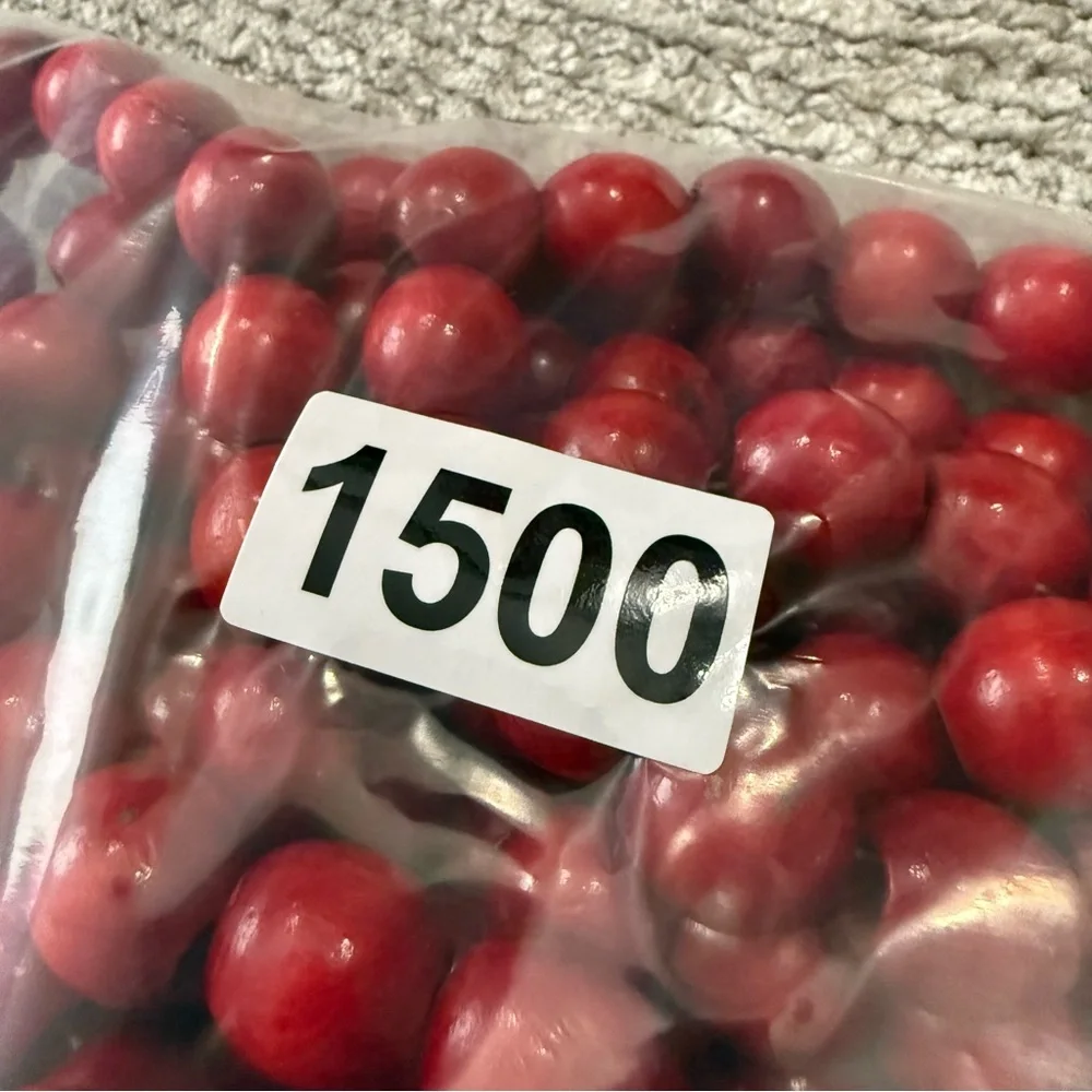 Vintage Wooden Cranberry Christmas Tree Bead Garland Lot Red Holiday‎ Decor